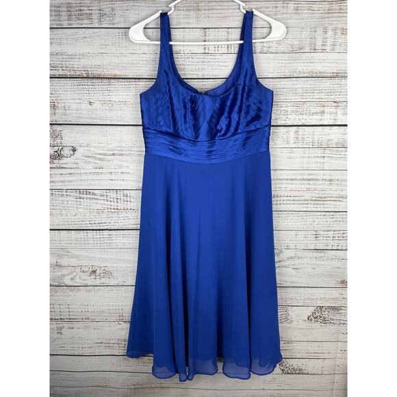 Eliza J Blue Babydoll Fit and Flare Midi Dress Sz 6 Y2K Formal Prom Dance Fairy - Picture 1 of 8